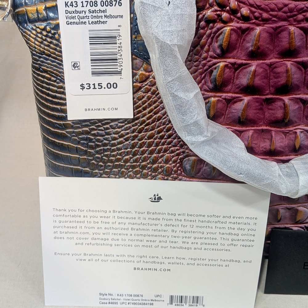 NWT Brahmin Duxbury in Violet Quartz Ombre - Picture 11 of 11